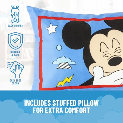 Jay Franco Kids Slumber Bag and Pillow - 54 x 27 Inch Comfy Indoor Sleeping Bag for School and Sleepovers, 2 Piece Set, Multi - Mickey Mouse - color: Multi - Mickey Mouse