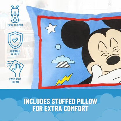 Jay Franco Kids Slumber Bag and Pillow - 54 x 27 Inch Comfy Indoor Sleeping Bag for School and Sleepovers, 2 Piece Set, Multi - Mickey Mouse - color: Multi - Mickey Mouse