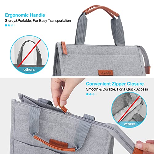Lacdo Lunch Bag for Women Men Insulated Lunch Tote Bags Waterproof Reusable Lunch Box Soft Cooler with Pockets for Work Travel Picnic, Gray - color: Gray
