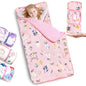 Primlect Thickened Toddler Nap Mat with Removable Pillow and Minky Blanket, Extra Large 55''x35'' Sleeping Bag, Washable, Roll up, Perfect for Daycare, Preschool, Kindergarten, Boys and Girls Pink Fox - color: Pink Fox