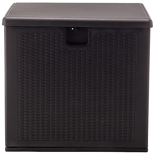 BTEXPERT 80 Gallon Large Deck Box Outdoor Storage Container for Patio Furniture Garden Tools Cushions Pool Supplies Sports Equipment Waterproof Lockable Steel Metal insert rod UV Resistant Resin