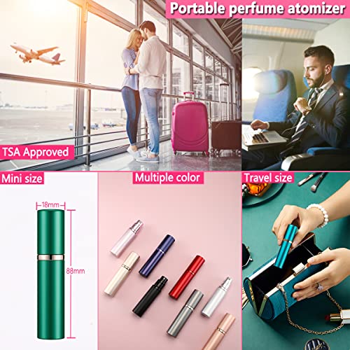 Travel Perfume Bottle Refillable Atomizer - 5ML Perfume Atomiser, Scent Pump Case, Leakproof Portable Perfume Sprayer for Women and Men (Rose Gold) - color: Rose gold