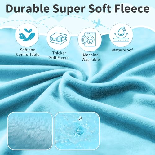 Omzer Baby Toddler Airplane Bed - Flyaway Kids Airplane Bed for Toddler Airplane Seat Extender for Kids with 2 Pockets and Toys Portable Lightweight Baby Travel Essential Footrest for Flights - Blue