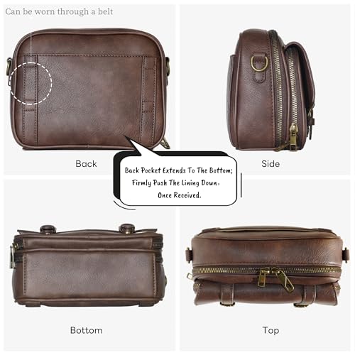 Women‘s Anti Theft RFID Blocking Small Vegan Leather Crossbody Bag Travel Purse With Built In Wallet Messenger Bag - color: Dark Brown