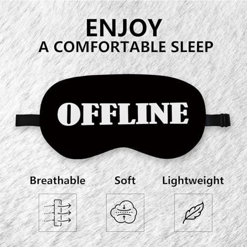 Offline Sleep Mask Silk, Funny Sleeping Mask Adjustable Sleep Mask, Blindfold for Sleeping, Black Out Eye Masks Funny Gifts for Man Women Friends - color: Offline