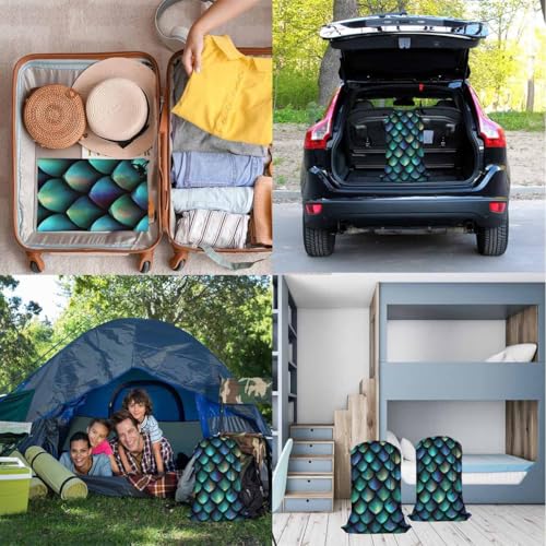 Swono Animal Skin Laundry Bags for Travel, Home, Camping and Gym 3D Print Seamless Texture of Dragon Scales 28" x 40", Football Grid Oxford Cloth - color: Animal Skin