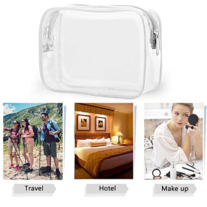Tergy 20 Packs Clear Cosmetics Bags for Women Men Waterproof Toiletry Bags PVC Makeup Bags Organizer Case with Zipper for Travel Bathroom (Black&White) - color: 20 Black&White