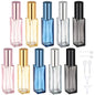 Segbeauty 0.34oz Empty Travel Perfume Bottle, 10pcs Glass Portable Perfume Atomizer Refillable, 10ml Mini Cologne Spray Bottles, Small Travel Sample Cologne Bottles with Clear Transfer Tool Set - color: Black Pink Gold Gray Blue, style: Mini Bottle Set