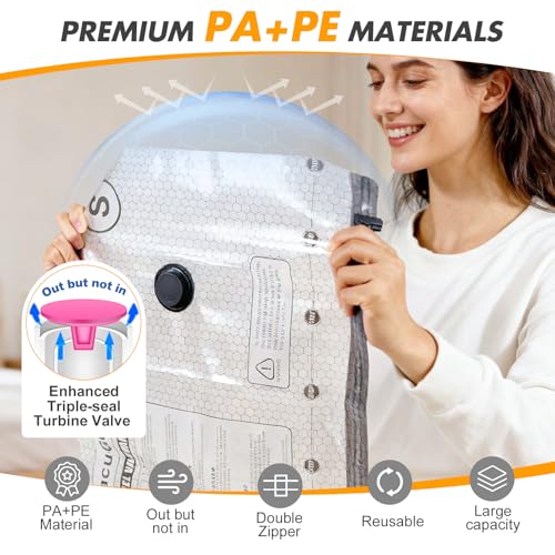 Travel Vacuum Storage Bags with Pump, Carry-on Luggage Compression Bags + Portable Electric Pump, 80% Space Saver for Clothes, Vacuum Seal Bags for Clothing Packing Travel, Pack of 15 - size: 15 Combo Bags + Electric Pump