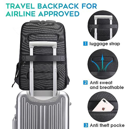 BANGE Business Smart Backpack Waterproof fit 15.6 Inch Laptop Backpack with USB Charging Port,Travel Durable Backpack - color: Green