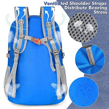 ZOMAKE Lightweight Packable Backpack 30L, Foldable Hiking Backpacks Water Resistant Compact Folding Daypack for Travel(Dark Blue) - color: Dark Blue