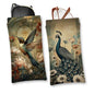 Eyeglasses Sunglasses Case PU Soft Squeeze Top Glasses Pouch for Women Men,Animal Pattern Portable Anti Scratch - color: Brown-peacock