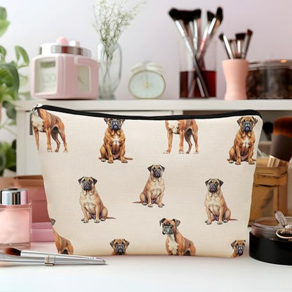 Boxer Dog Makeup Bag, Boxer Lovers Gifts Cosmetic Bag for Women, Dog Mom Lovers Owner Gifts for Women Christmas, Pet Lover Gift Zipper Travel Makeup Pouch for Purse - color: boxer