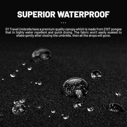 SY COMPACT Travel Umbrella - Windproof Automatic Compact Umbrella for Rain, Lightest 8-Rib, Small, Strong & Portable, Durable Grip, Fits Backpack & Car, Factory Direct (UV Available) - color: Purple Butterfly