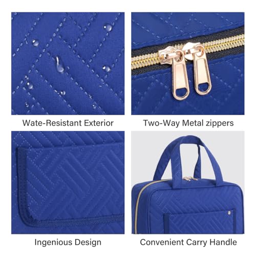Hanging Toiletry Bag for Women Cosmetic Toiletries Travel Bag, Blue - color: Blue