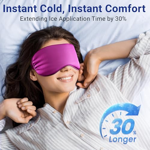 Cooling Eye Mask for Puffy Eyes: Fsa Eligible ltems Hsa, Migraines Headache Fast Relief After Surgery Care Cold Compress, Reusable Face Ice Pack Gel for Dark Circles, Gentle Weighted Sleep Mask Purple - color: Purple
