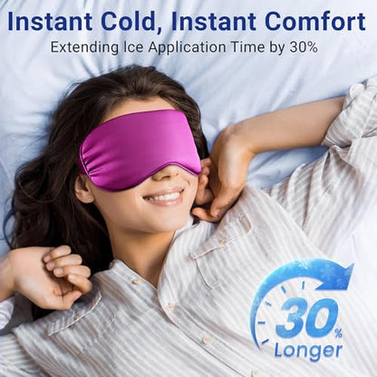 Cooling Eye Mask for Puffy Eyes: Fsa Eligible ltems Hsa, Migraines Headache Fast Relief After Surgery Care Cold Compress, Reusable Face Ice Pack Gel for Dark Circles, Gentle Weighted Sleep Mask Purple - color: Purple