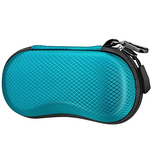 FINTIE Sunglasses Case, Hard EVA Shell Shockproof Sport Glasses Case with Metal Carabiner Travel Zipper Eyeglasses Holder - color: Legacy Teal
