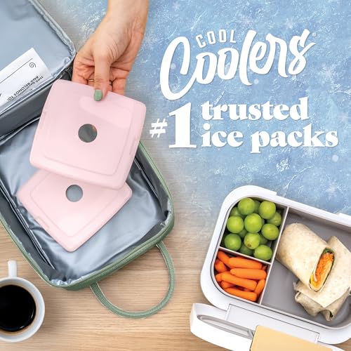 Cool Coolers by Fit & Fresh Slim Ice Packs, Quick Freeze Reusable Ice Packs for Lunch Boxes & Coolers, Long-Lasting, Space Saving Lunch Ice Packs, Light Pink, 4Pk - color: Light Pink (4 Pack)