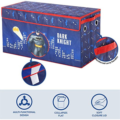 Idea Nuova Batman Collapsible Children’s Toy Storage Trunk, Durable with Soft Lid, 28.5"x14.5"x16" - color: Batman Dark Knight
