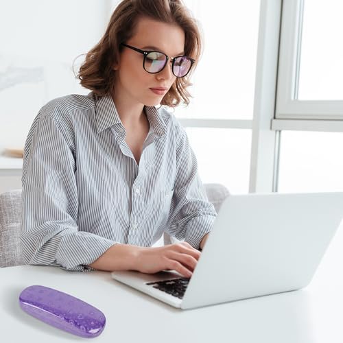 Joyberg Glasses Case, 2 Pack Eyeglass Case with Cleaning Cloth, Glasses Case Hard Shell Fits Most Glasses - color: Love Purple