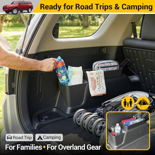 Rear Trunk Organizer for 2010-2024 Toyota 4Runner 5-Seat 2nd Row Accessories, Storage Bin Trunk Side Storage Box Cargo Tray for 10-24 4 Runner(3Pcs Left+Upper Side,Not for 7-Seat) - color: 10-24 4Runner 5-Seat(3pcs Left+Upper)