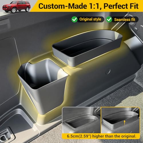 Rear Trunk Organizer for 2010-2024 Toyota 4Runner 5-Seat 2nd Row Accessories, Storage Bin Trunk Side Storage Box Cargo Tray for 10-24 4 Runner(3Pcs Left+Upper Side,Not for 7-Seat) - color: 10-24 4Runner 5-Seat(3pcs Left+Upper)