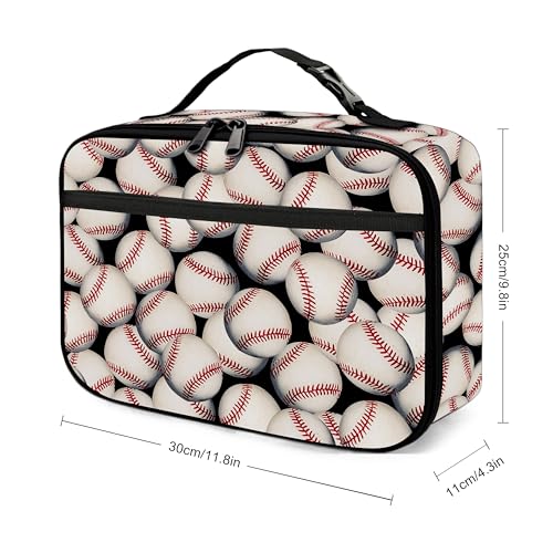 Baseball Lunch Bag Insulated Reusable Lunch Box Cooler Thermal Tote Bag For Teenage Boys Girls School Beach - color: Baseball