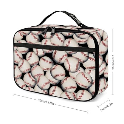 Baseball Lunch Bag Insulated Reusable Lunch Box Cooler Thermal Tote Bag For Teenage Boys Girls School Beach - color: Baseball