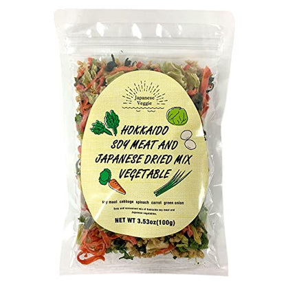 Japanese Veggie Hokkaido soy meat and Japanese dried mix vegetable 3.53 oz (100g)