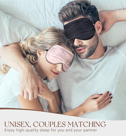 HiRui Silk Sleep Mask, 100% Natural Mulberry Silk of Double-Sided & Inner-Filling, Ultra-Smooth Soft, Adjustable Strap, Blocks Light for Night Sleeping, Travel, Office Naps (Champagne) - color: Champagne
