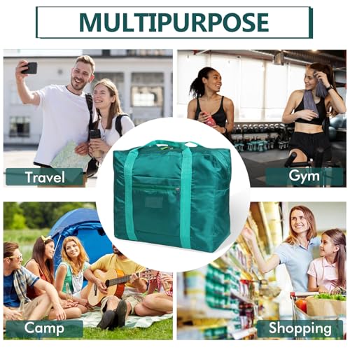 Travel Duffel Bag Lightweight Foldable Travel Bag for Women and Men Waterproof Tote Carry On Luggage Weekender Overnight Bag (Green) - color: Green