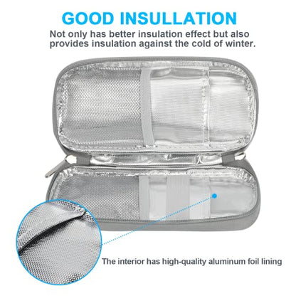 YOUSHARES Insulin Cooler Travel Case - Portable Refrigerated Medicine Case for Insulin Pen, Medication and Diabetic Supplies with 2 TSA Approved Ice Pack - color: Quicksand