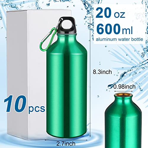 CHENGU Aluminum Water Bottle 20 oz Reusable Bottles Lightweight Leak Proof Aluminum Sports Travel Bottles with Twist Cap Buckle for Gym, Hiking, Cycling, Camping, Fishing - color: Green