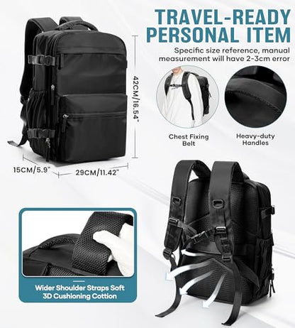 BOXSAM Vacuum Travel Backpack with Pump for Women,Personal Item Carry on Backpacks 18x14x8 inches Flight Approved for Men,Laptop Waterproof Work Compression bags Casual Daypack Black - color: Z1-black