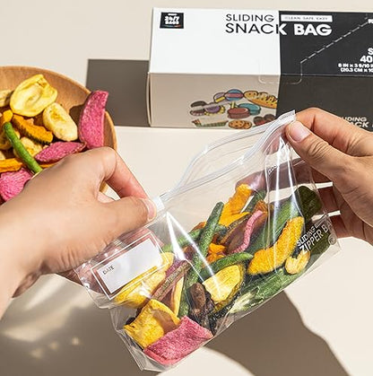 Snack Slider Storage Bags- 80 Count, Featuring Expandable Bottom, Zero BPA, Microwave-Safe(2 boxes of 40) - size: SNACK