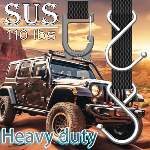 Car Seat Headrest Hooks, 2 Packs | S-Shaped Heavy-Duty Metal Hooks, Headrest Hooks, Safe and Anti Robbery - style: DS2