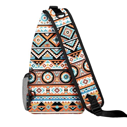 Colorful Tribal Pattern Crossbody Bags for Women Men Trendy Sling Bag Backpack Casual Chest Bag Shoulder Strap - color: Color 17