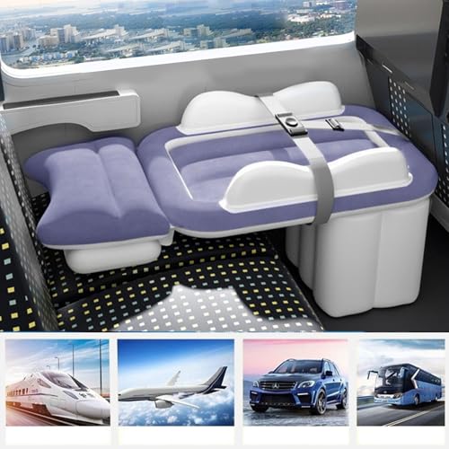 Kids Travel Bed Toddler Airplane Bed Inflatable with Pump Patch Kit & Storage Bag - Portable Comfortable for Car Plane Travel Camping