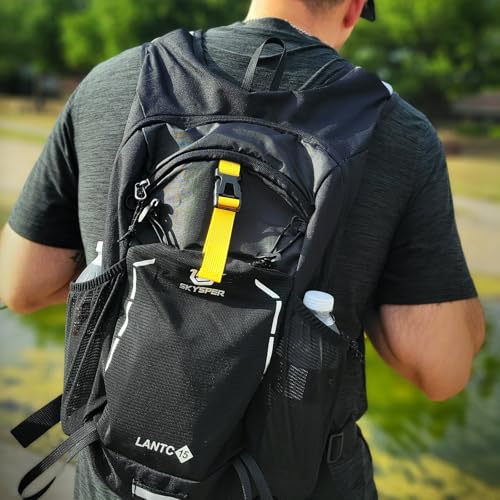 SKYSPER Small Hiking Backpack - 15L Travel Daypack Lightweight Bag Water Resistant Hiking Backpacks for Women Men - color: Lantc15-black, size: Small
