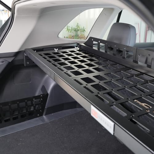HIGH FLYING for Toyota RAV4 2026 2027 Interior Storage Molle Panel Cargo Shelf Trunk Organizer Luggage Carrier Rack Modular System Aluminum (Shelf+Storage Box) - size: 2026 2027 Shelf+Storage Boxes