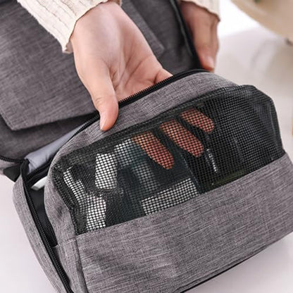 Travel toilet bag is used to store toiletries, Suitable for short-term travel use hanging toilet bag (Gray) - color: Gray