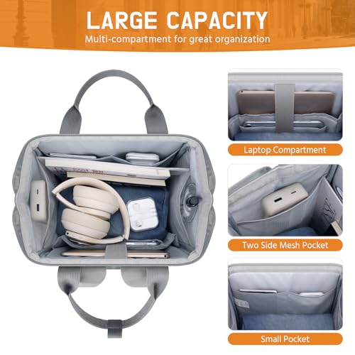 Maelstrom Laptop Backpack, Fits 15.6-17.3 Inch Travel Backpack Gift for Women Men, Waterproof College School Computer Bag, Anti-theft Business Work Bag with Luggage Strap (Grey, 17.3 Inch) - color: Grey, size: 17.3 Inch