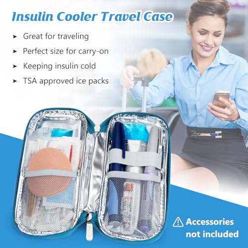 YOUSHARES Insulin Cooler Travel Case TSA Approved Medication Diabetic Supplies Cooler For Travel Refrigerated Medicine Organizer Bag With 2 Ice Pack - color: Lily