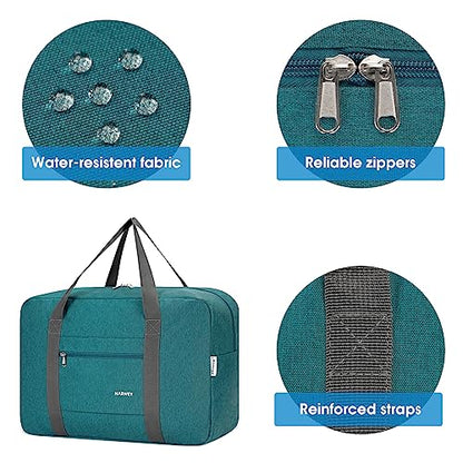 For Spirit Airlines Personal Item Bag Foldable Travel Duffel Bag Tote Carry on Luggage Duffle Overnight for Women and Men - color: 1112-Thick Series Teal