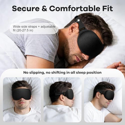 Weighted Eye Mask for Sleeping 2 Pack: Gentle Pressure Blackout Sleep Mask with 3D Contoured Cups, Zero Eye Pressure Sleep Mask for Lash Extensions, Memory Foam Travel Mask, Black Purple - color: Black & Purple (2 Pack)