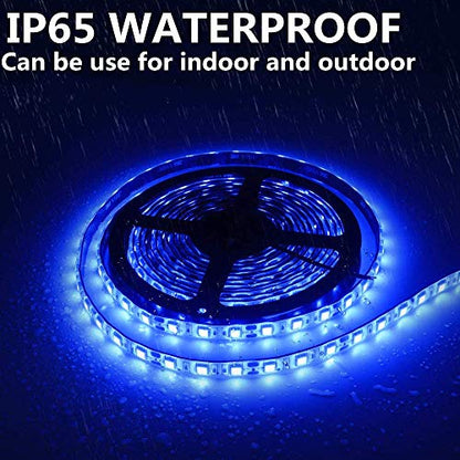 RV Awning Lights, 12V 16.4FT Blue Camping Awning Lights, Motorhome Travel Trailer Food Trucks Van Waterproof Canopy Led Strip Lighting, RV Exterior Underglow Light - color: Blue