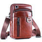 Leather Cell Phone Wallet Shoulder Holster,Hip Bum Pack Pouch Belt Pouch Bolso para Hombre Crossbody Bag for Men with Card Slots Compatible with iPhone (Brown) - color: Brown