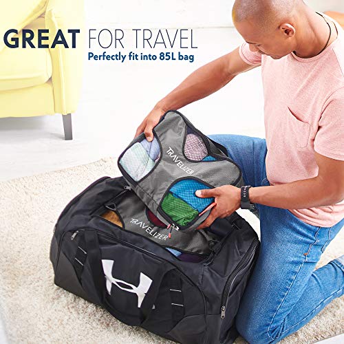 Travel Packing Cubes 5 pcs Luggage Organizer Set for Bag & Suitcase - color: Grey