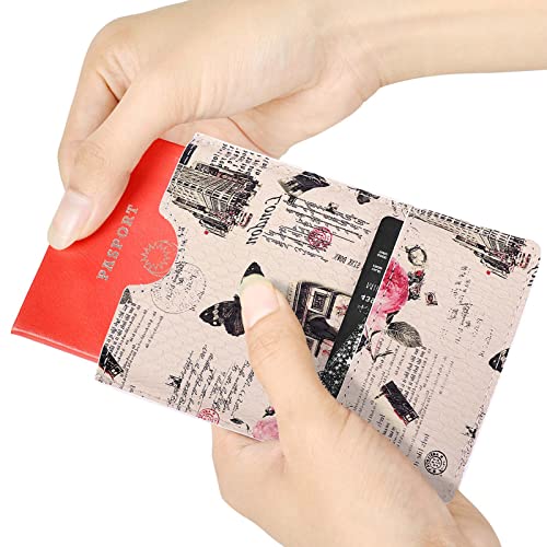 XEYOU Passport Holder Cover - Ultra Slim Premium Synthetic Leather Travel Wallet Case Cover - color: Eiffel Tower